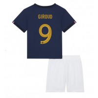 Frankrike Olivier Giroud #9 Hemmaställ Barn VM 2022 Korta ärmar (+ Korta byxor)